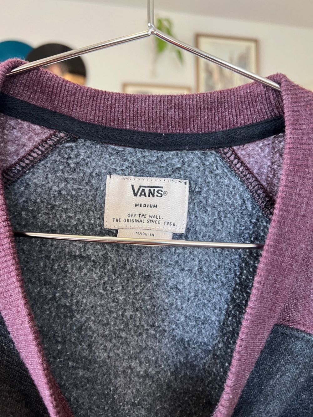 Men's Van's Off The Wall Crewneck Pullover Sweatshirt - Size M - Picture 3 of 7